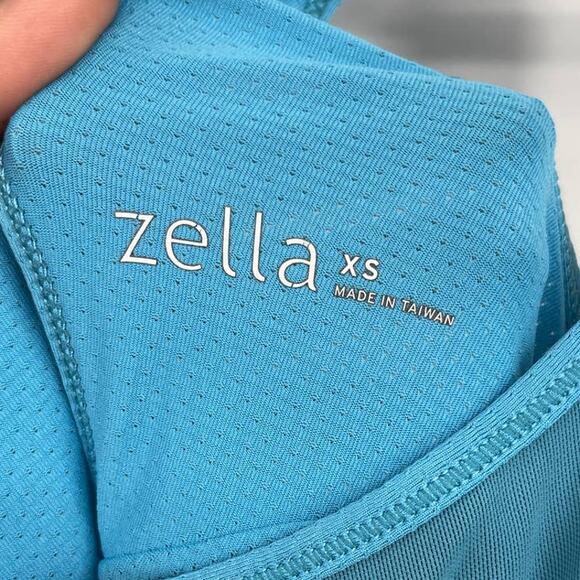 Zella Womens Blue Racerback Tank Top Sleeveless Tunic Shirt Drop Waist Size XS - Picture 6 of 12